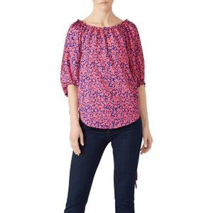 Derek Lam Collective Abstract-Print Puff-Sleeve Top size 4 (EU40)